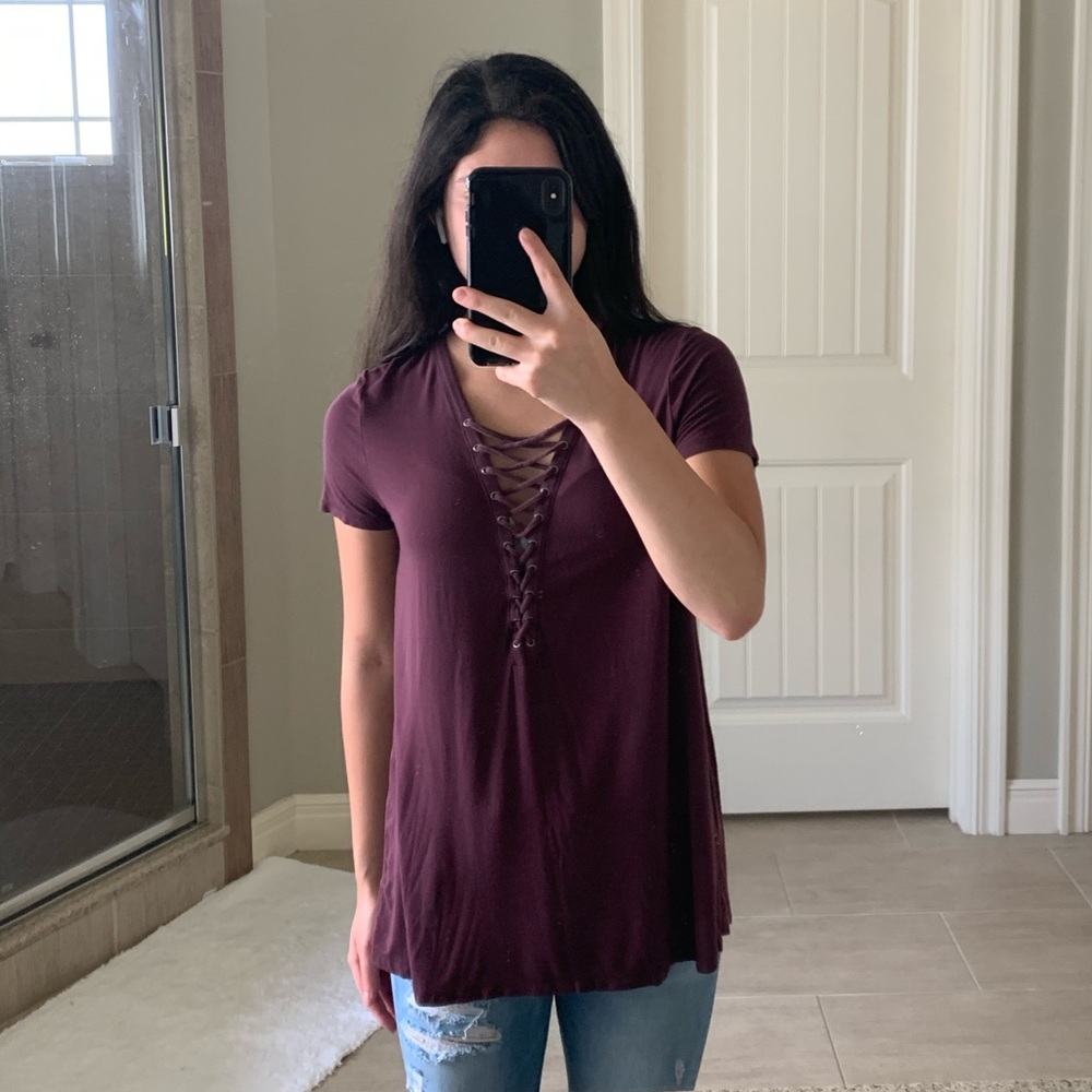 American Eagle Maroon Shirt